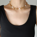 Collier perles d'eau douce, acier titane