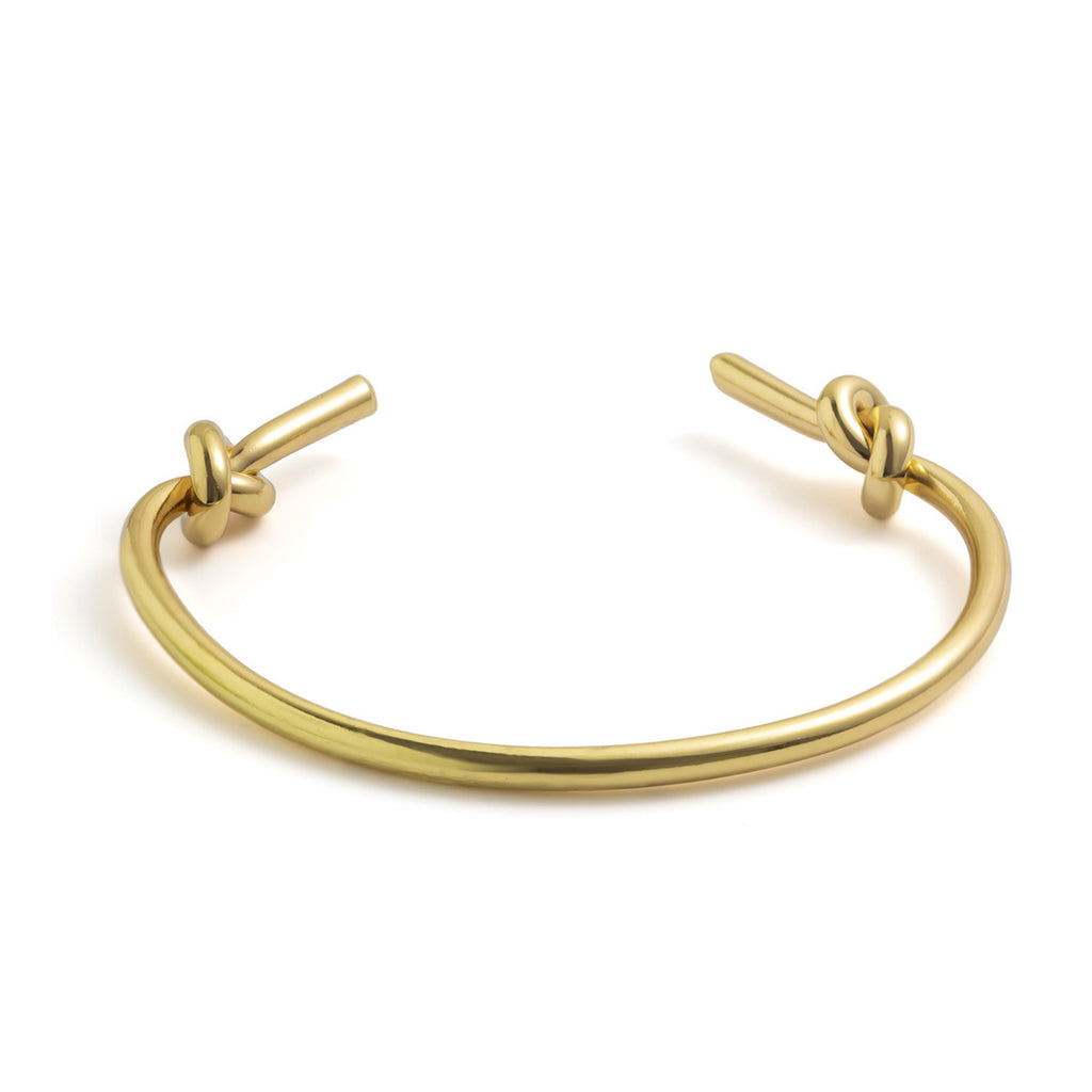 Bracelet ouvert double nœud ajouré, style commuter
