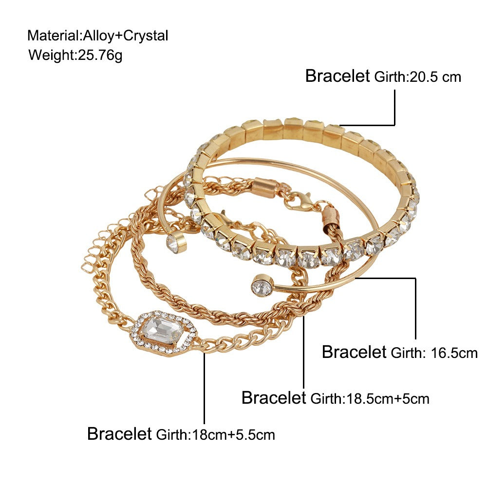 Set de 4 bracelets zircon intégral