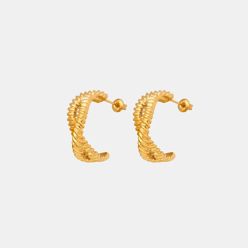 Puces d'oreilles géométriques, acier titane