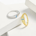 Bague zircon serti, argent 925
