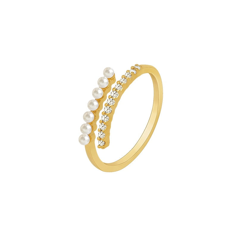 Bague perle baroque, style coréen