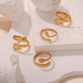 Bague croisée serpent, acier titane