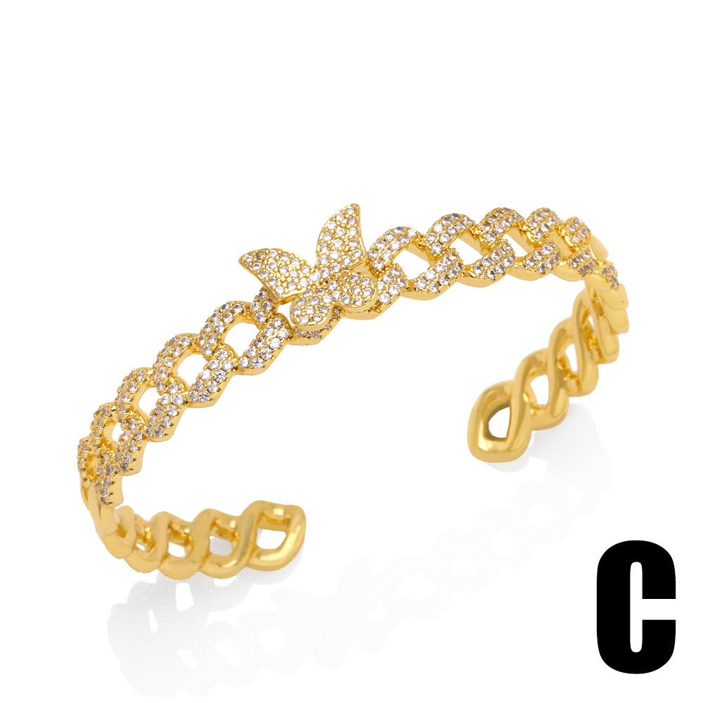 Bracelet papillon zircon