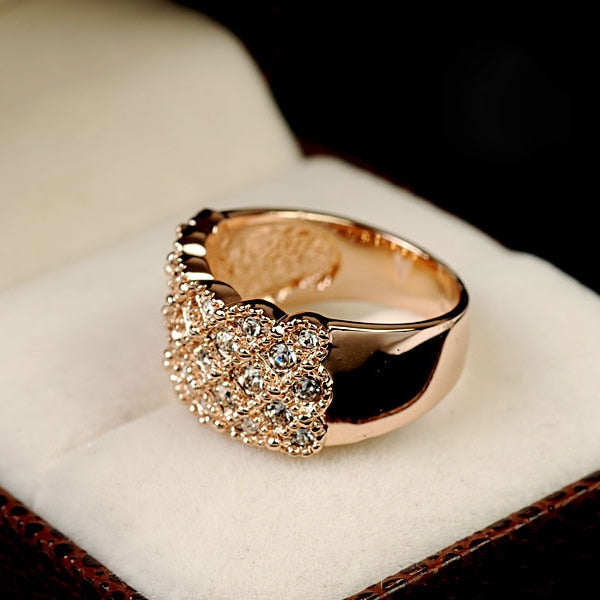Bague large scintillante bicolore