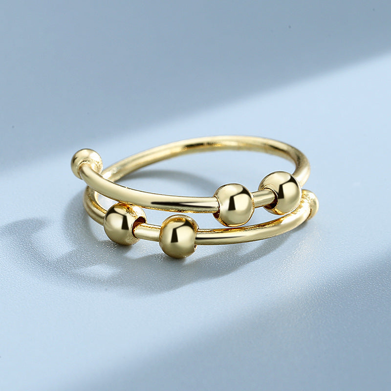 Bague/bracelet anti-stress à perles géométriques