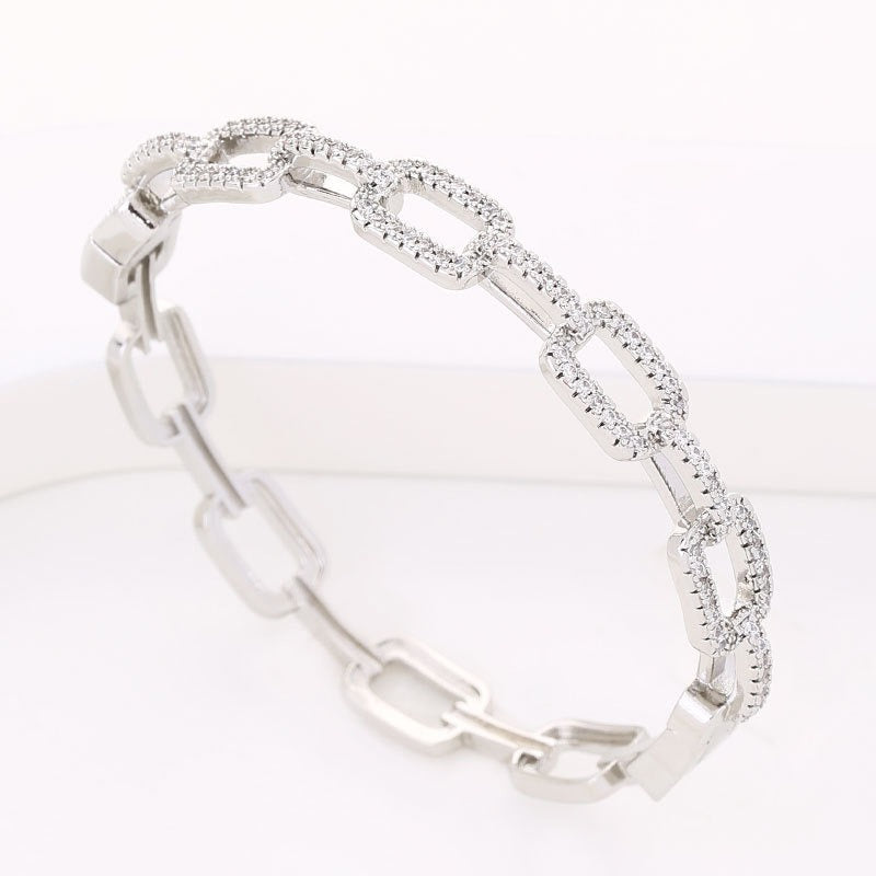 Bracelet chaîne plaqué platine, cuivre
