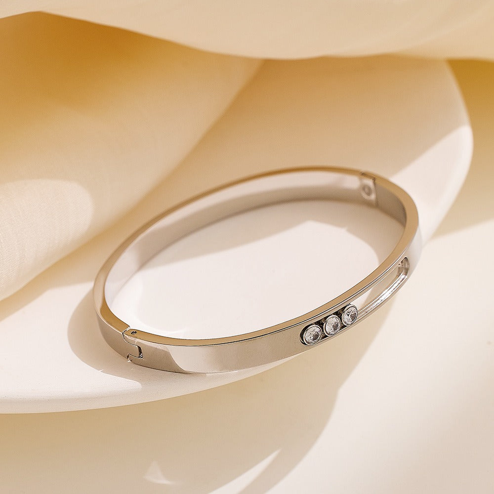 Bracelet zircon polyvalent, acier inoxydable