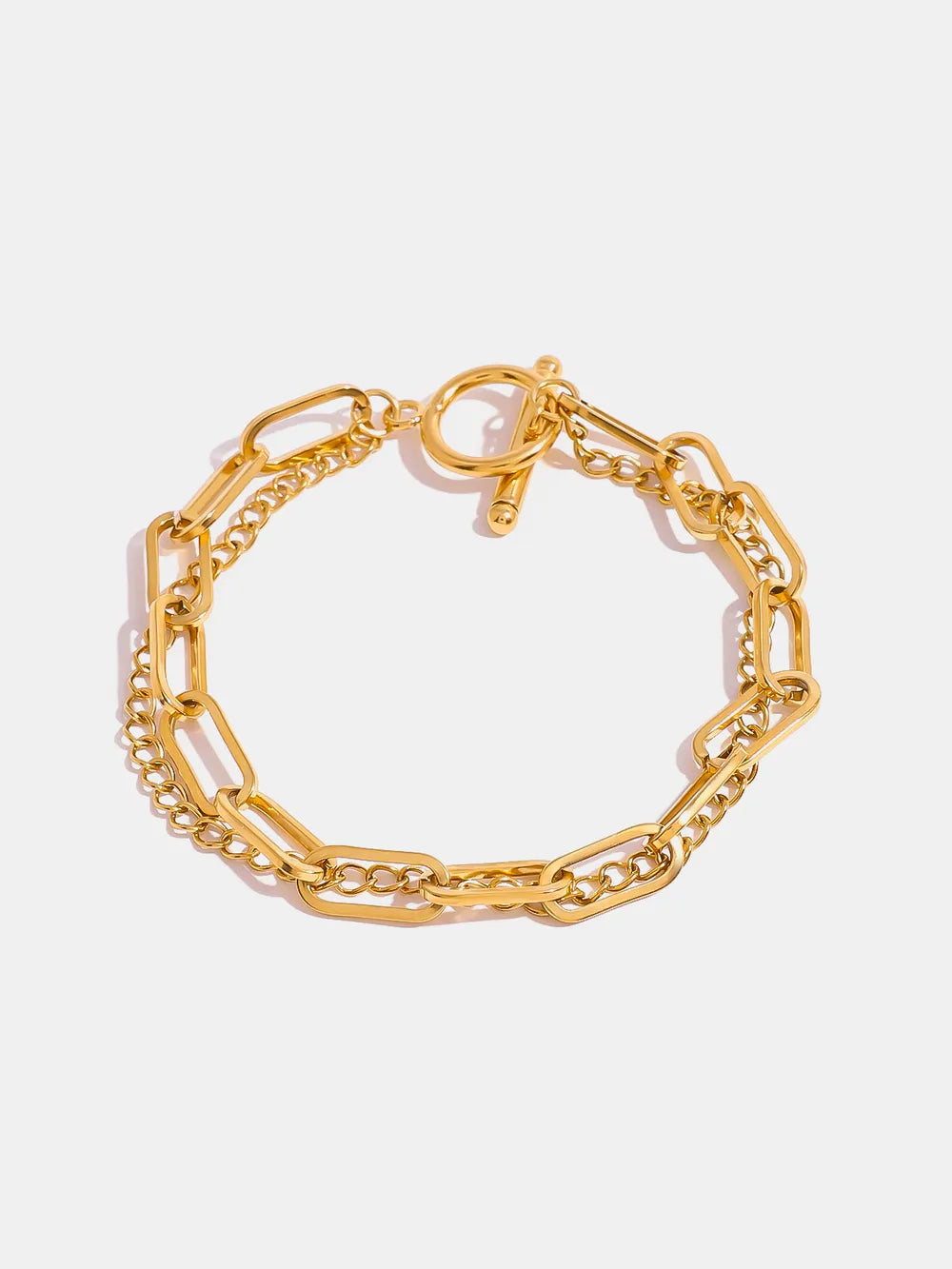 Bracelet chaîne fine, plaqué or 18 carats, acier inoxydable