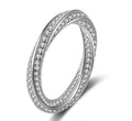Bague sertie de zircons, argent 925