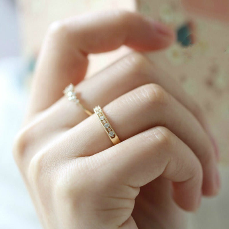 Bague zircon simple, style européen