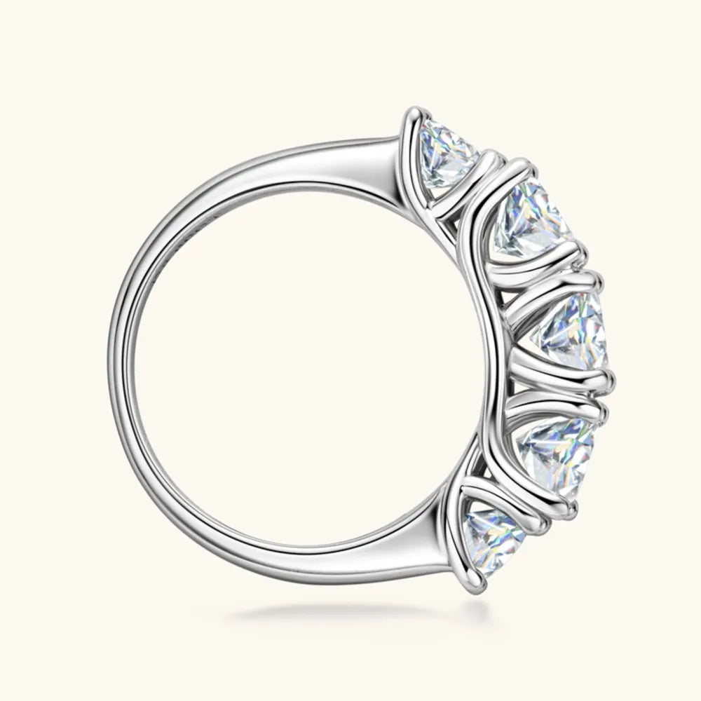 Bague moissanite 3,6 carats, argent 925