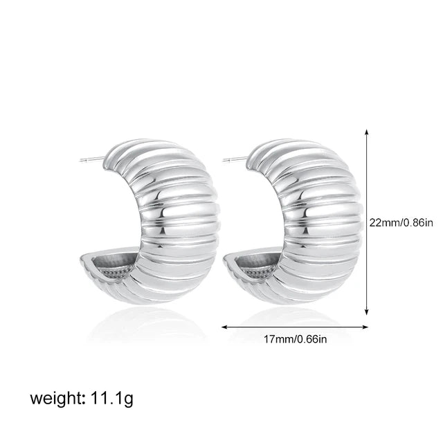Boucles d'oreilles pendantes géométriques plaquées or, waterproof