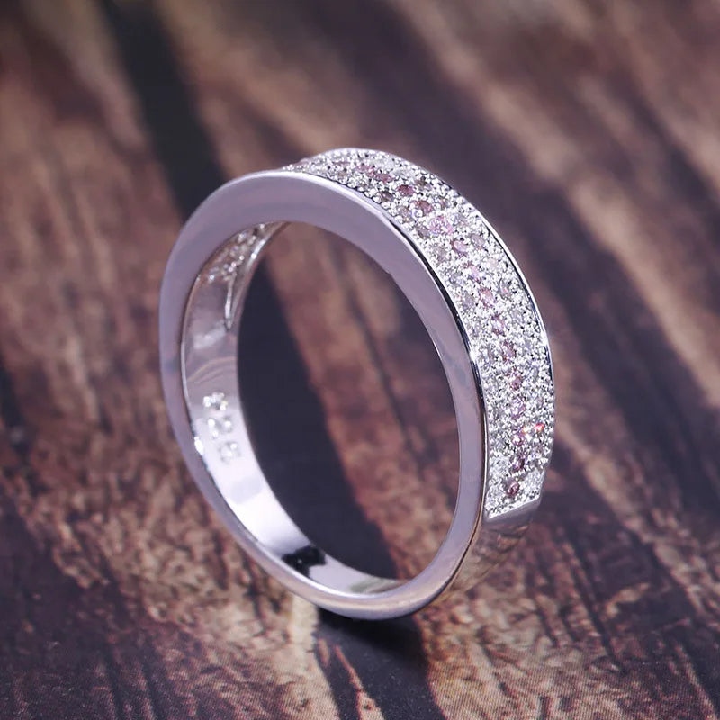 Bague saphir rond zircon, argent 925