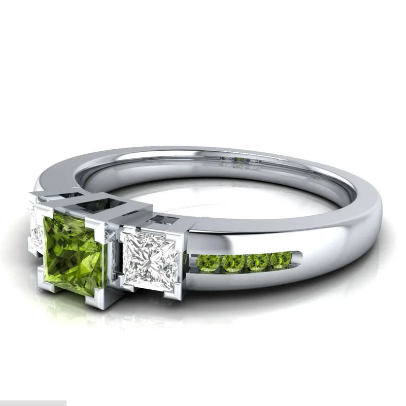 Bague classique pierres fines, argent 925