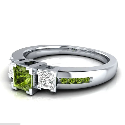 Bague classique pierres fines, argent 925