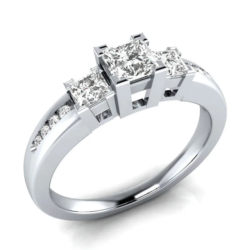 Bague classique pierres fines, argent 925